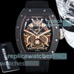 Swiss Replica Richard Mille RM 47 Tourbillon Rose Gold Open-Work Dial Watches